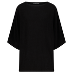  schwarzes Oversize Leinen T-Shirt von Nomadik, designed in Zurich. Luftig-leichter Stoff für Komfort und Bewegungsfreiheit an warmen Tagen.