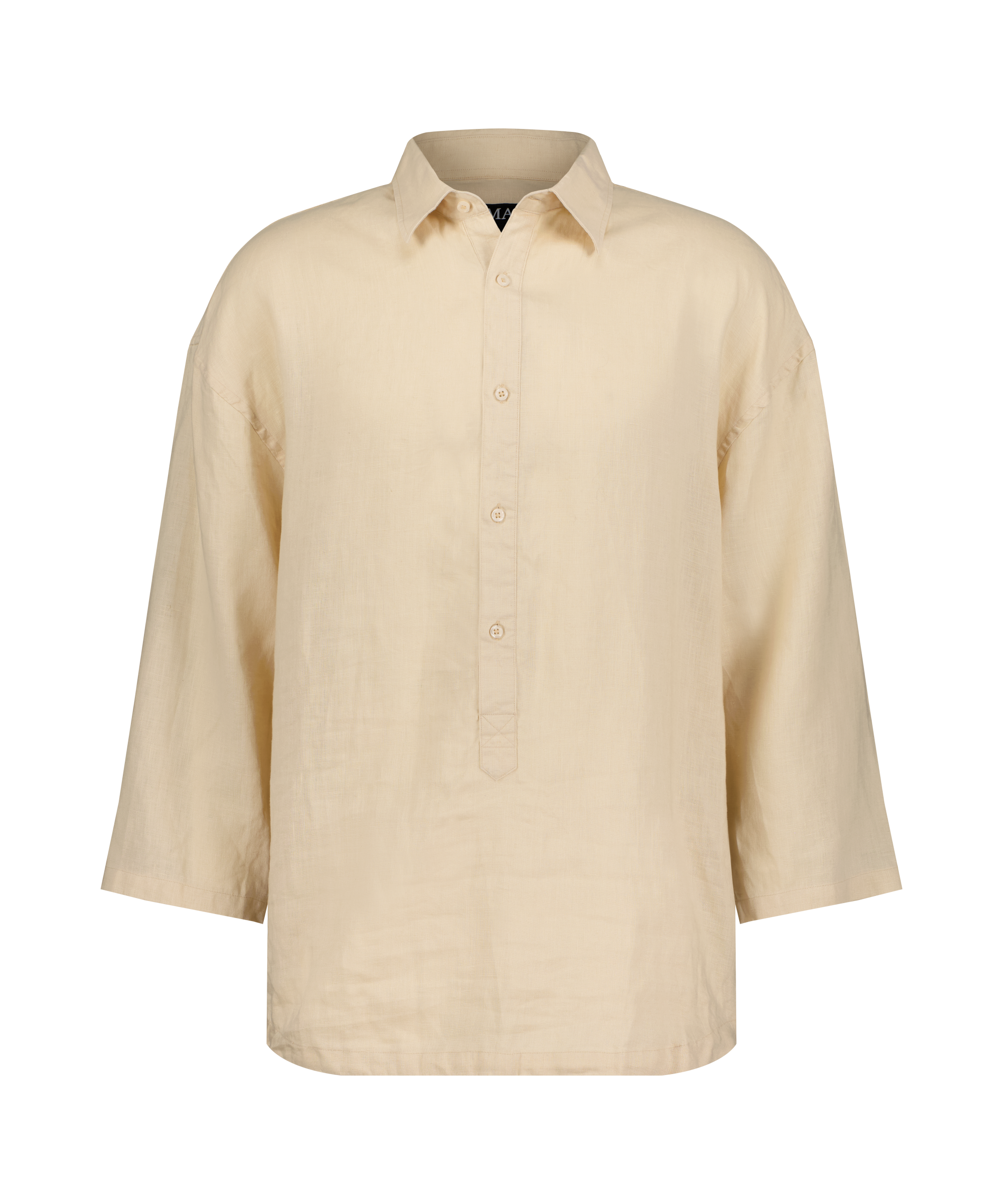  Nomadik Hybrid-Shirt: formelle Eleganz und Bequemlichkeit vereint. Perfekt für heiße Sommertage mit luftigem Leinenstoff und raffinierten Details.