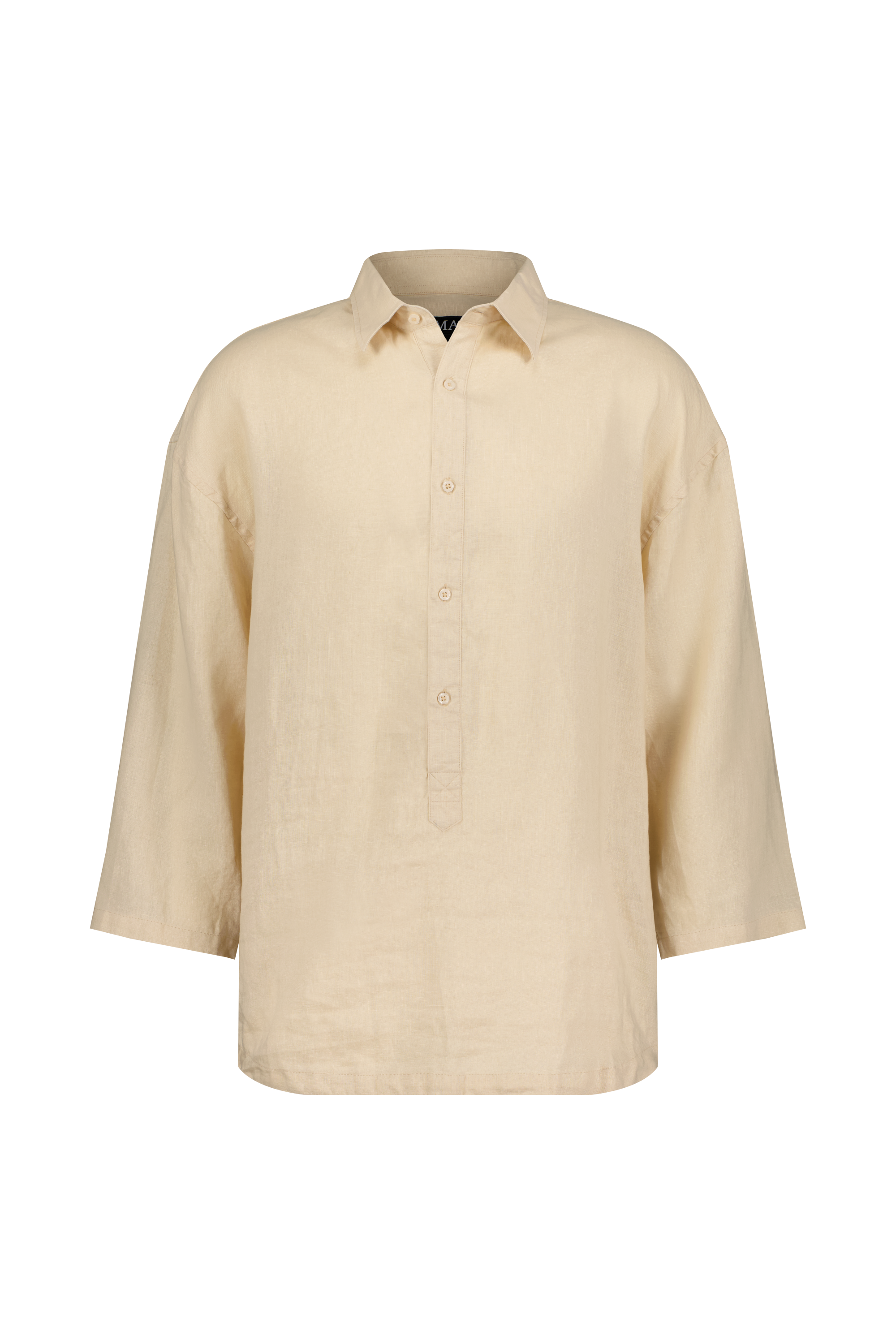  Nomadik Hybrid-Shirt: formelle Eleganz und Bequemlichkeit vereint. Perfekt für heiße Sommertage mit luftigem Leinenstoff und raffinierten Details.